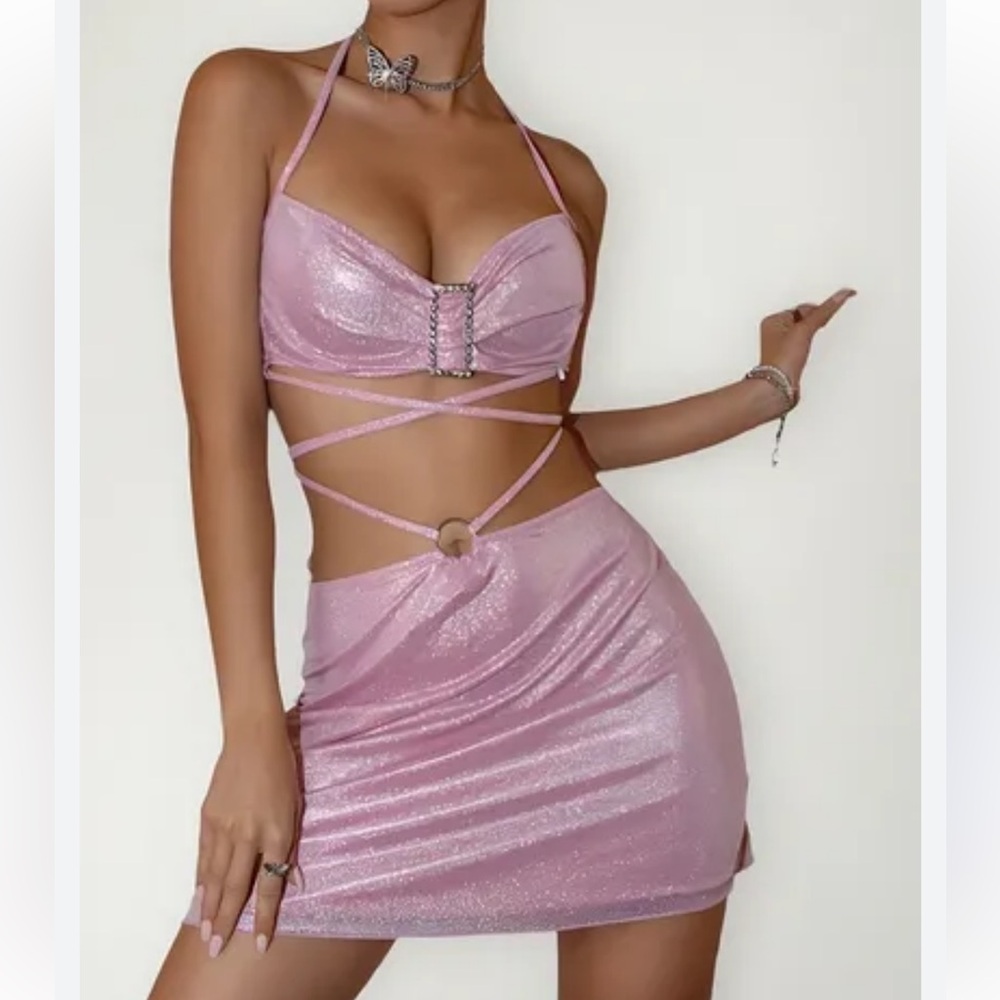 Nwot strappy glitter set